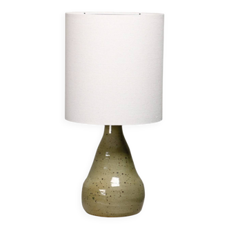 Large glazed ceramic Table Lamp in green tones, France 1960s