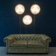 Vintage 20thc set of three frosted glass & brass wall lights, murano c.1980
