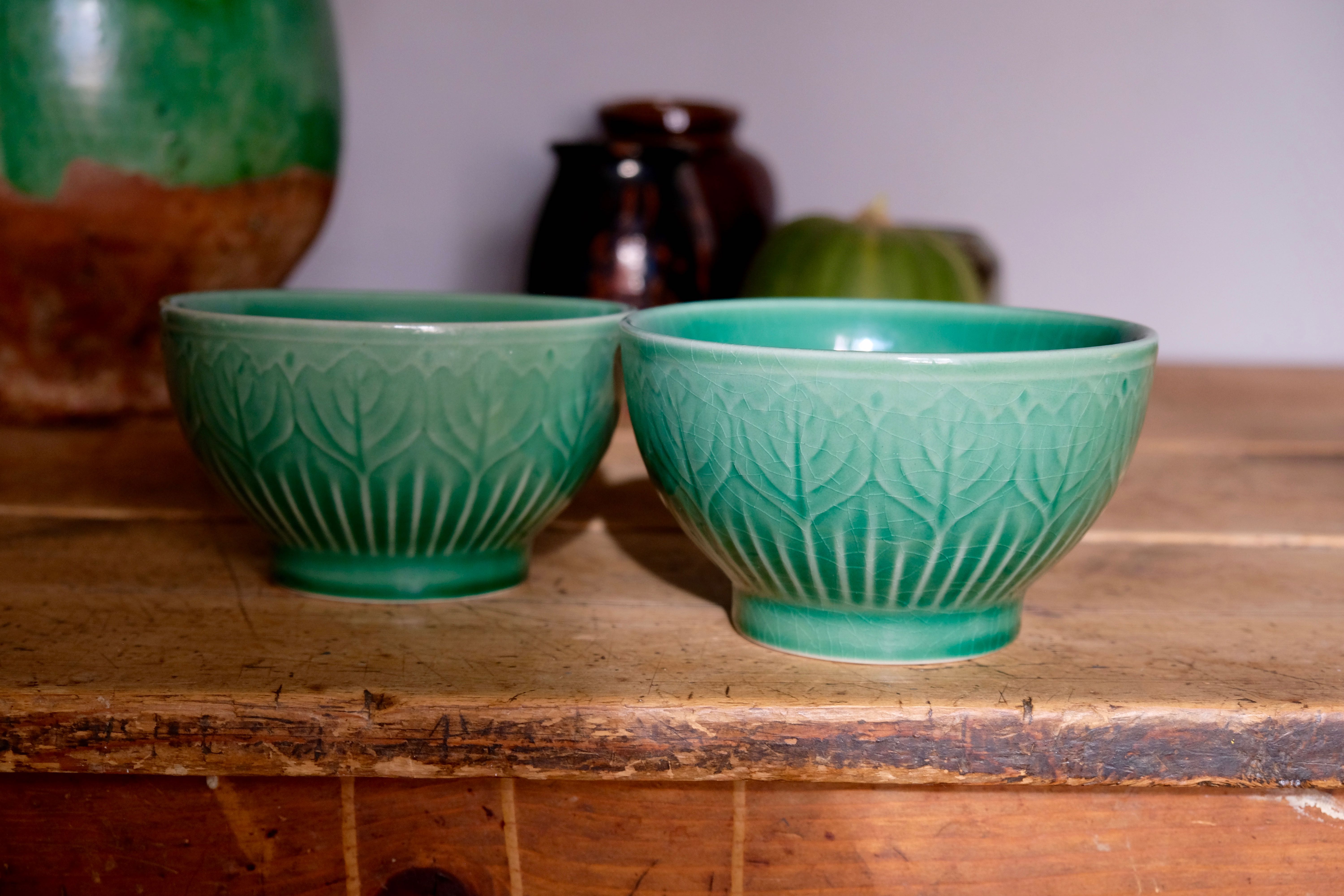 Old English green bowls
