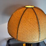 Lampe faux bambou en laiton, France, 1970