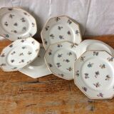 Set of 7 vintage porcelain dessert plates