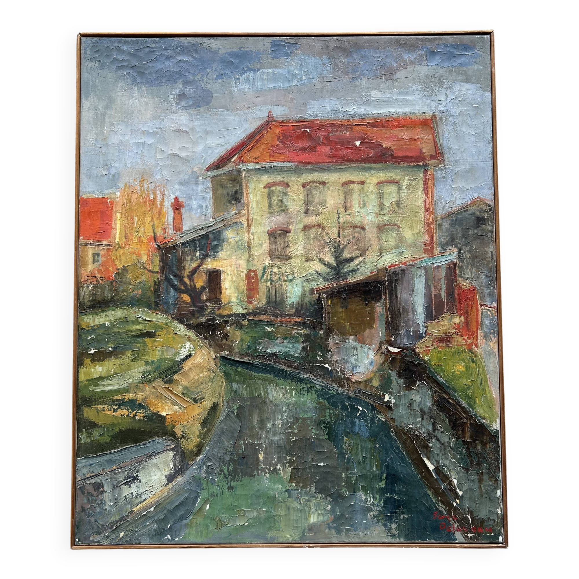 Antique painting signed Serge Delaveau