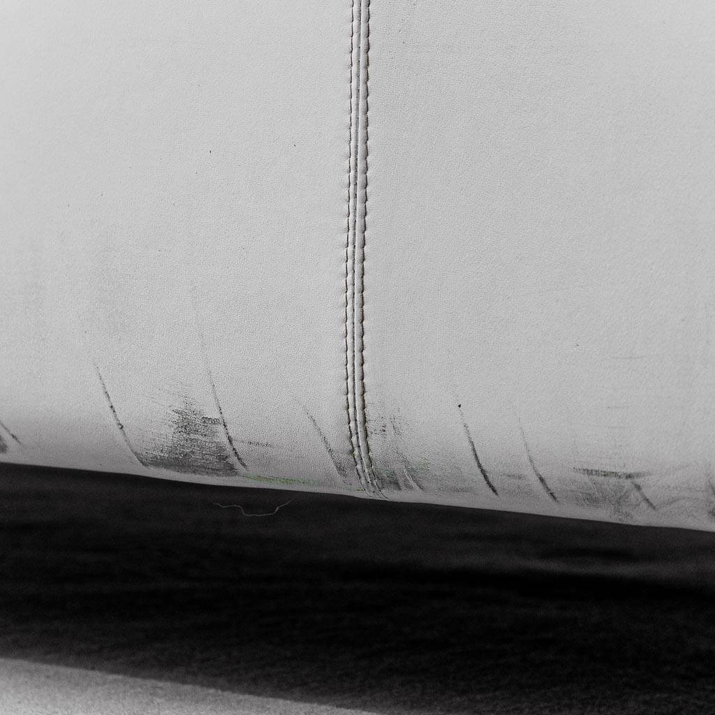 Divano 3 posti patrick in pelle bianca flexform anni ‘2000