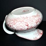 Pexonne earthenware vase/jug with a red floral rustic design