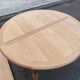 Table à manger ronde extensible rénovée Louis Philippe 120-220cm 19ème