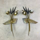 Pair of 1950s wall lights in brass and opaline tulips, Lunel/Arlus