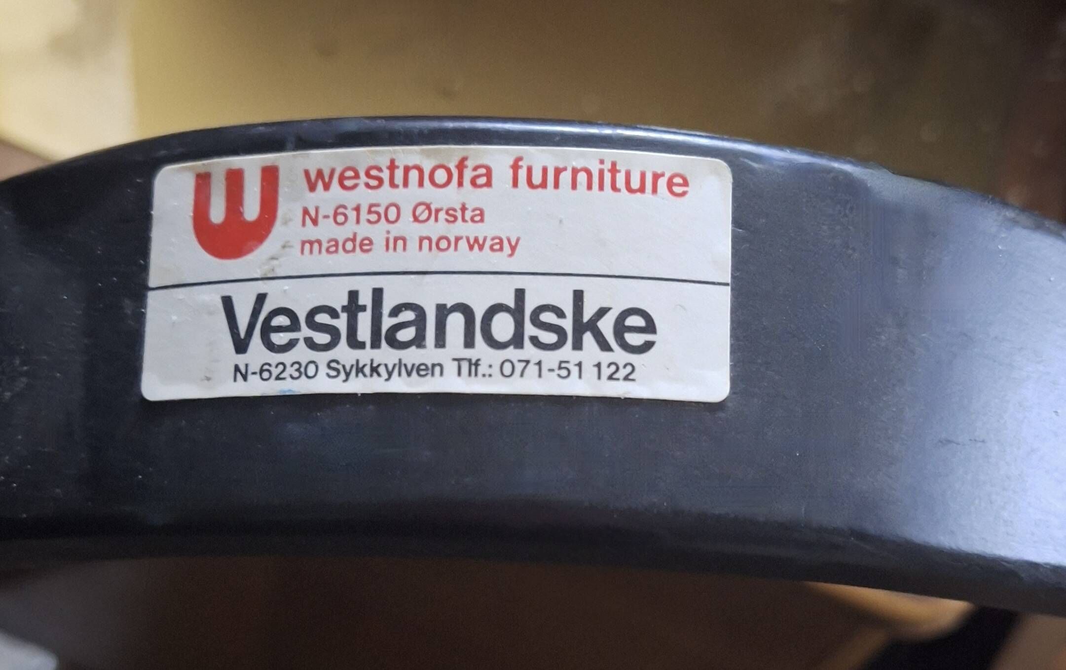 Westnofa patinated leather lounge chair with footrest, Norway 1960s