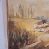 Tableau ancien paysage ocre G.Zylberman