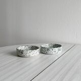 2 terrazzo ceramic ramekins