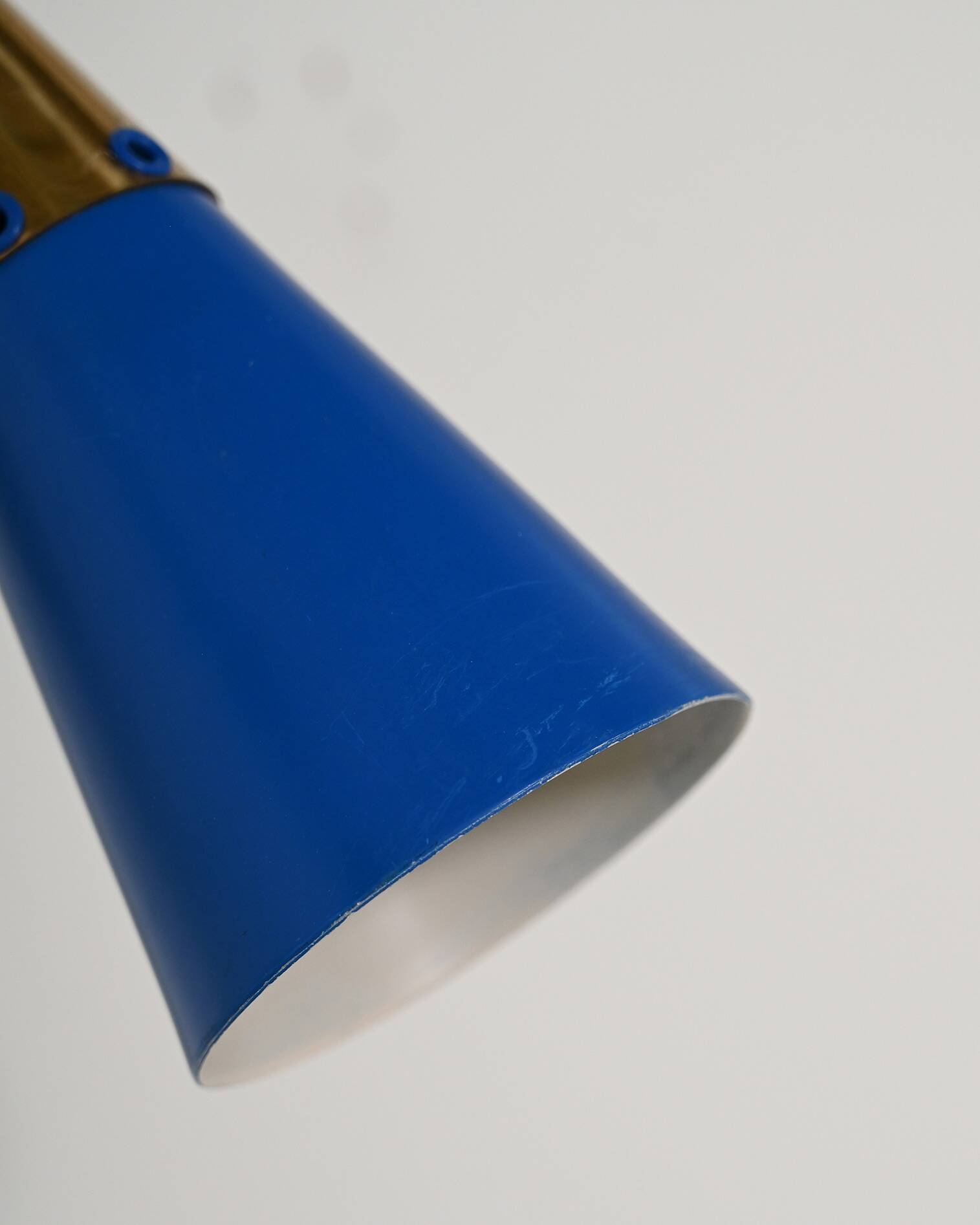 Adjustable brass and lacquered metal wall lamp, Scandinavia, 1960s