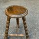 2 tripod stools in turned solid wood, Charles Dudouyt style, 1960.