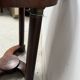 Round Empire-style side table in mahogany and veneer, 20th century
