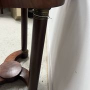 Round Empire-style side table in mahogany and veneer, 20th century
