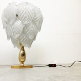 Vintage murano leaf table lamp, 1970s