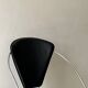 Cantilever wire chair in metal and black leather - Linda de Arrben, Italy 80