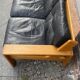 3-seater sofa in oak and leather design Eesko Pajamies for Asko model Bonanza 1970