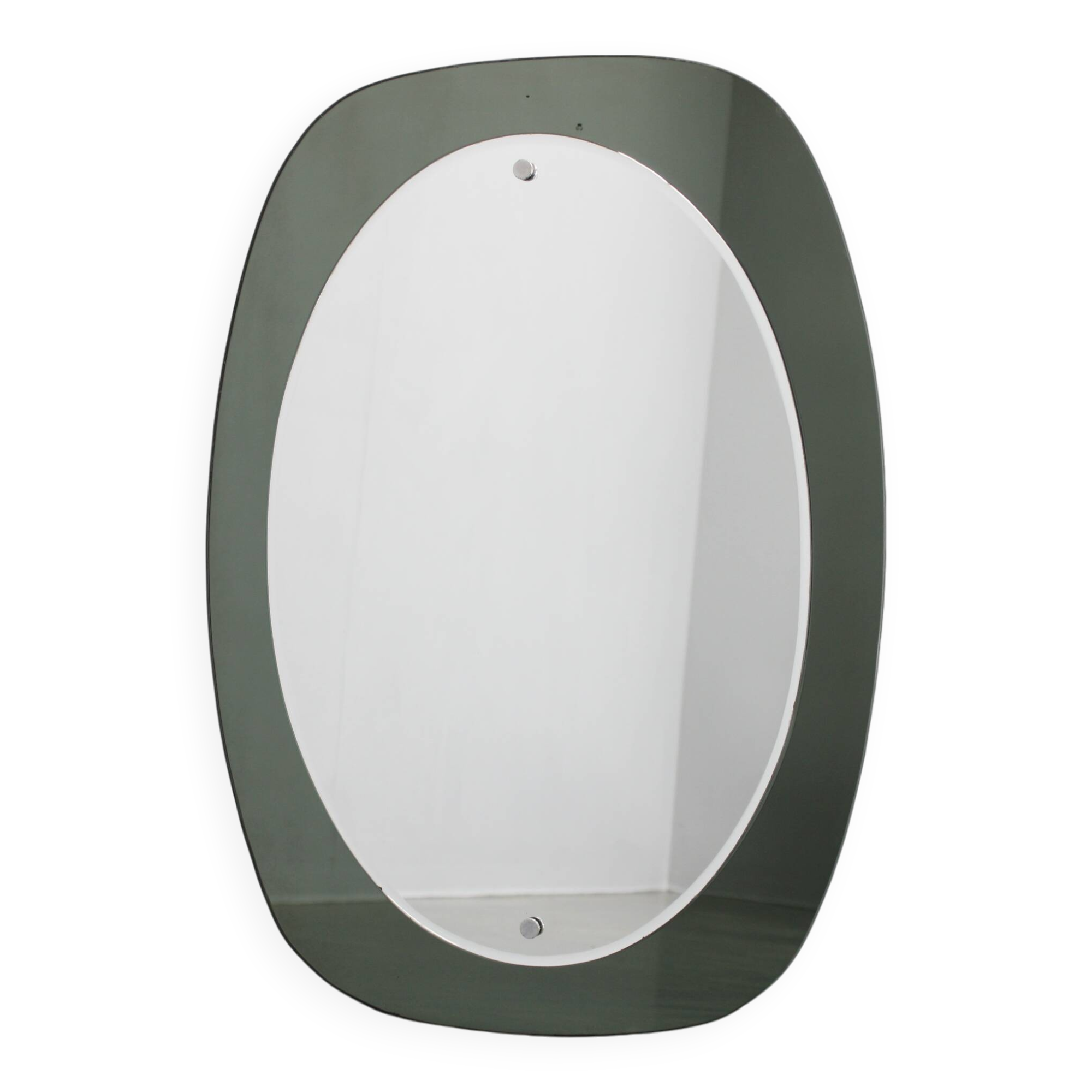 1980s Oval Italian Mirror