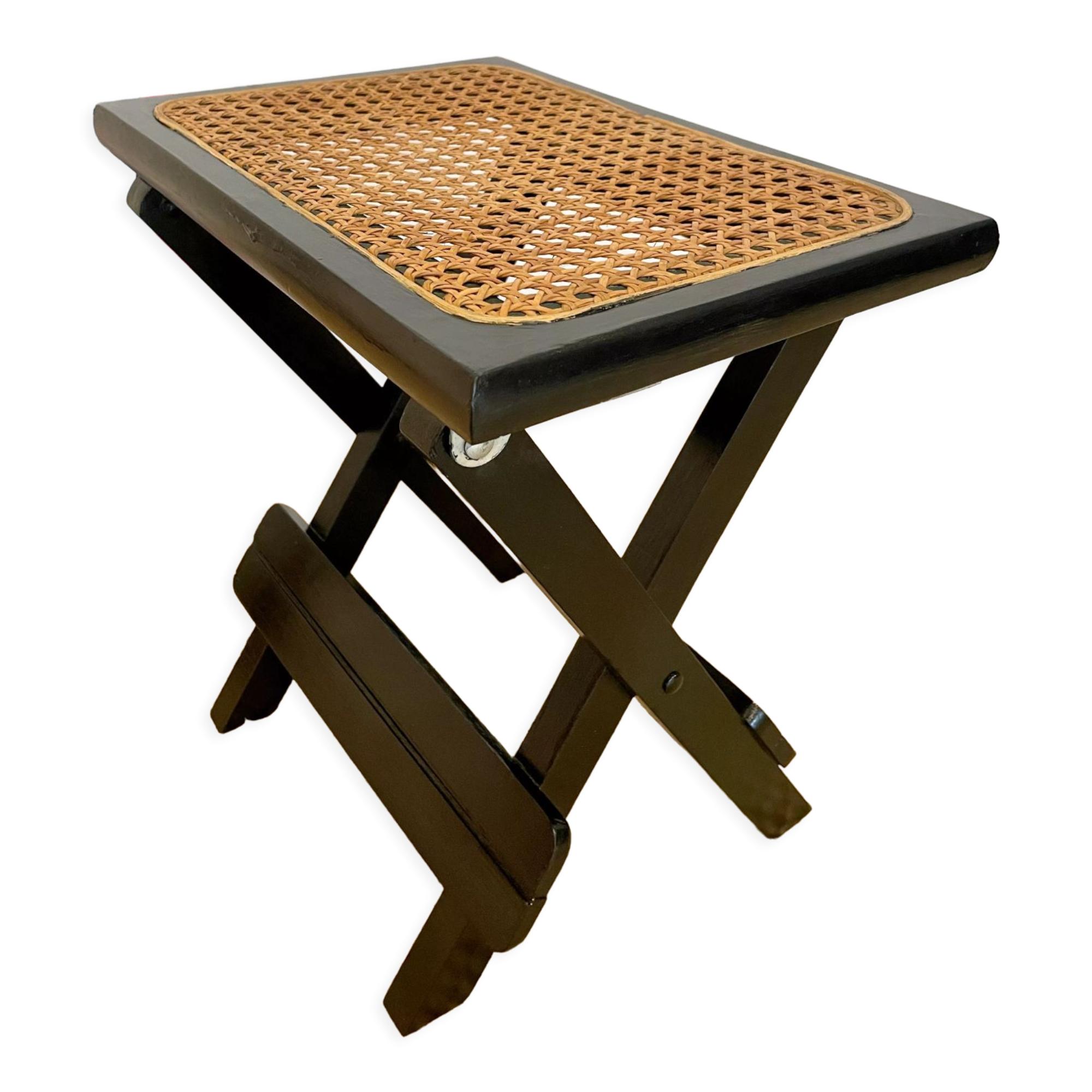 Tabouret pliable en cannage