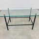 Coffee table 50s glass metal brass sofa tip