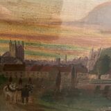 Tableau ancien paysage XVIIe