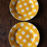 A Lot of 4 Yellow Orange Digoin Sarreguemines Scottish plates