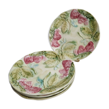 Set of 4 plates in Onnaing slurry decorated with strawberries, 21 cm