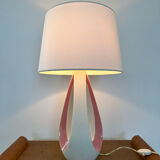 Organic design lamp in white and pink ceramic circa 1950