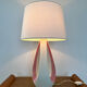 Organic design lamp in white and pink ceramic circa 1950