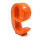Space age orange ceramic solifleur vase, Marcel Radureau France 1970