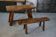 Ensemble petite table brutaliste avec banc