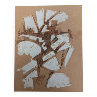 Marie-Paule Duault, abstract gouache on paper, 1950s