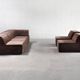 Vintage Modular Trio Sofa in Brown Teddy Upholstery from Cor, 1973, Set of 3
