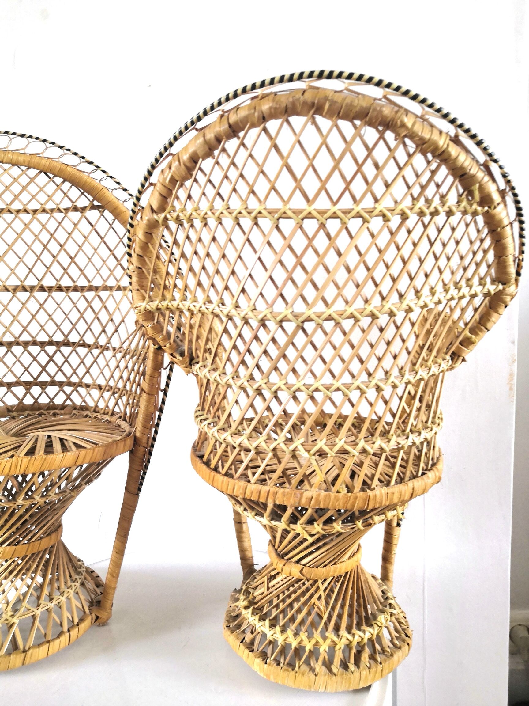 Pair of Emmanuelle armchairs for doll design 70s