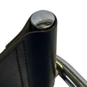 Tabouret de bar vintage en cuir noir et chrome, Italie