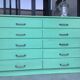 Water green loom cabinet with 10 drawers - 1960