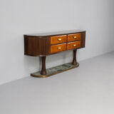 60s italian sidebaoard walnut teak and marble by vittorio dassi