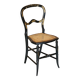 Regency Chair in Ebonised Wood and Gold Leaf Inlaid with Mother of Pearl circa 1815