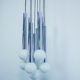 Suspension vintage with 9 bulbs in frosted glass 1960