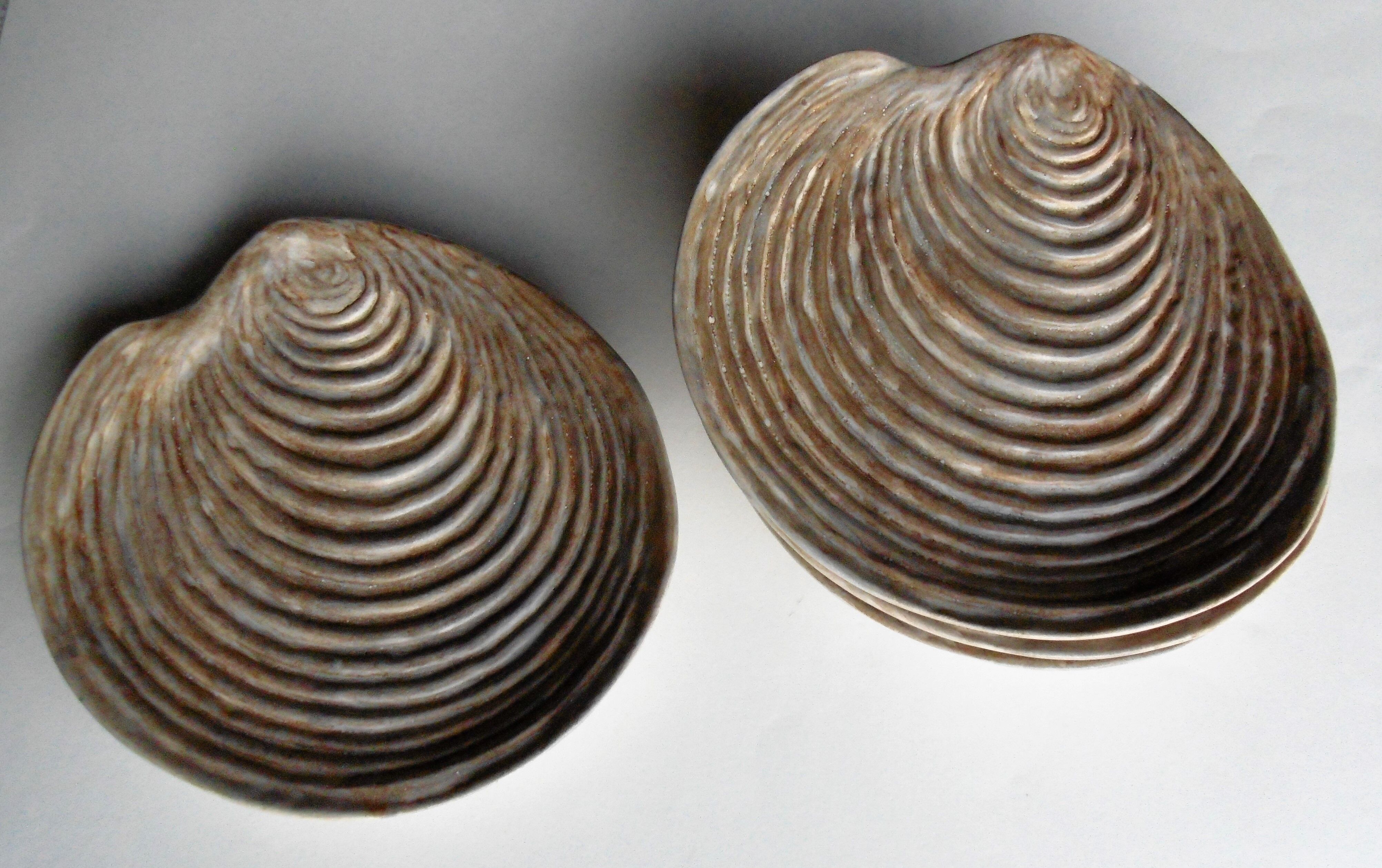 6 Shellfish plates by Dominique Guillot Vallauris from the 60's