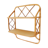 Vintage rattan wall shelf