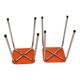 Set of 2 Stools Orange Faux Leather Chrome Base Sixties