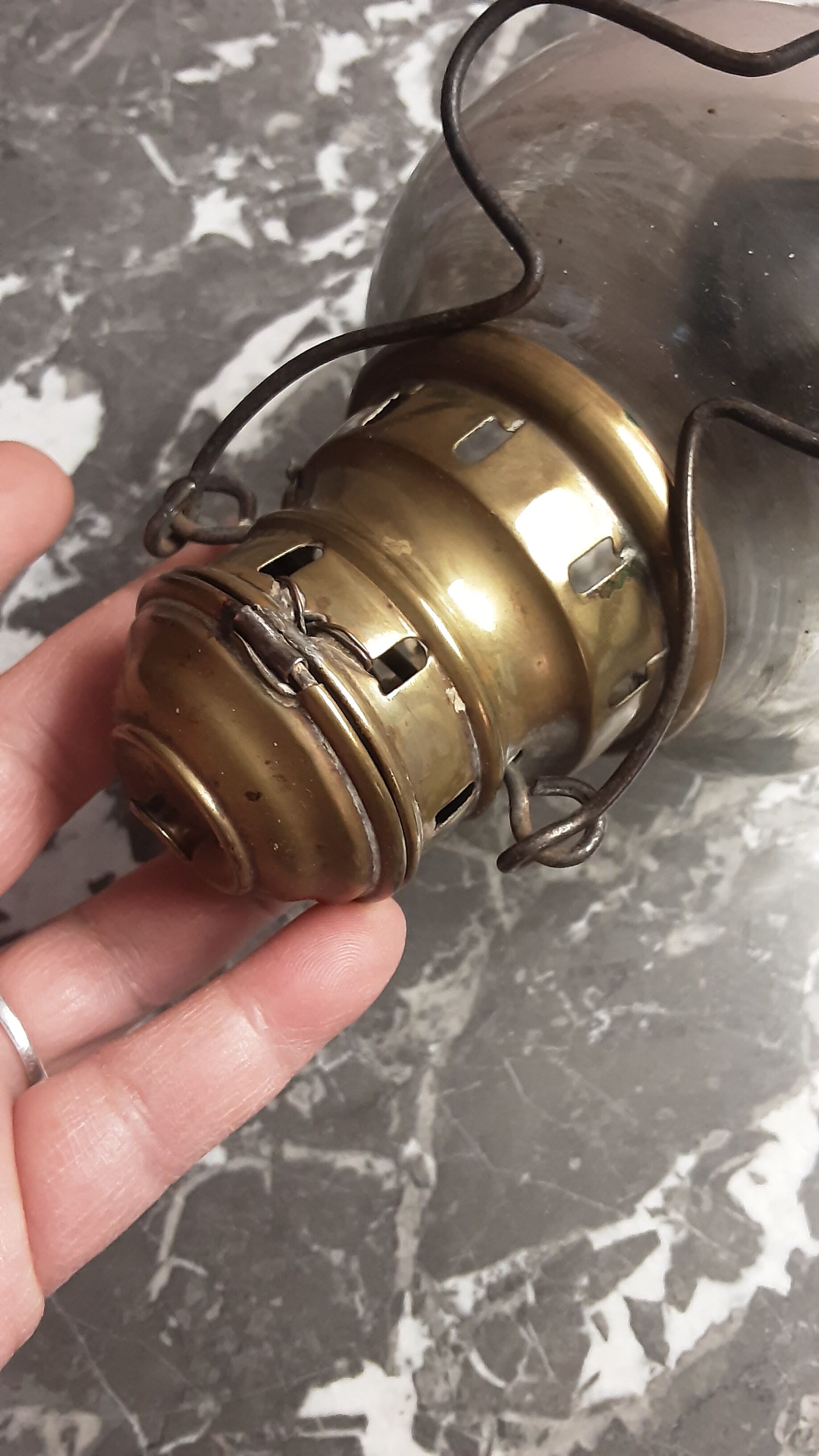 Brass storm lamp - old