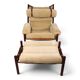 Arne Norell Inca Lounge Chair with Ottoman – Original Cord Upholstery, 1970