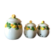 3 jars preservatives condiments onions garlic shallot decoration slurry Lemon