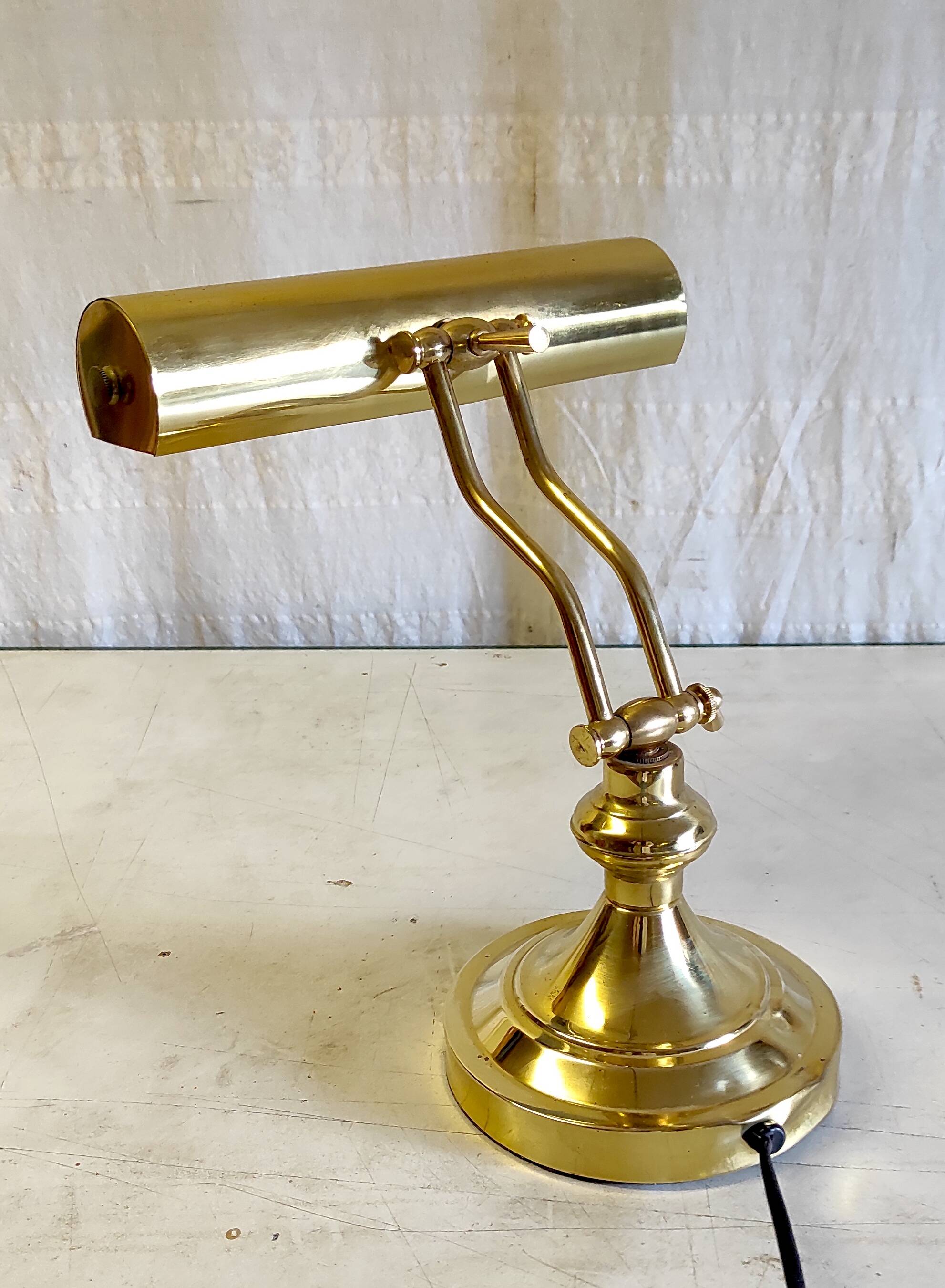Articulated "piano" lamp in gilded metal - mid 20th century.