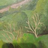 HST painting spring landscape signed vintage 70