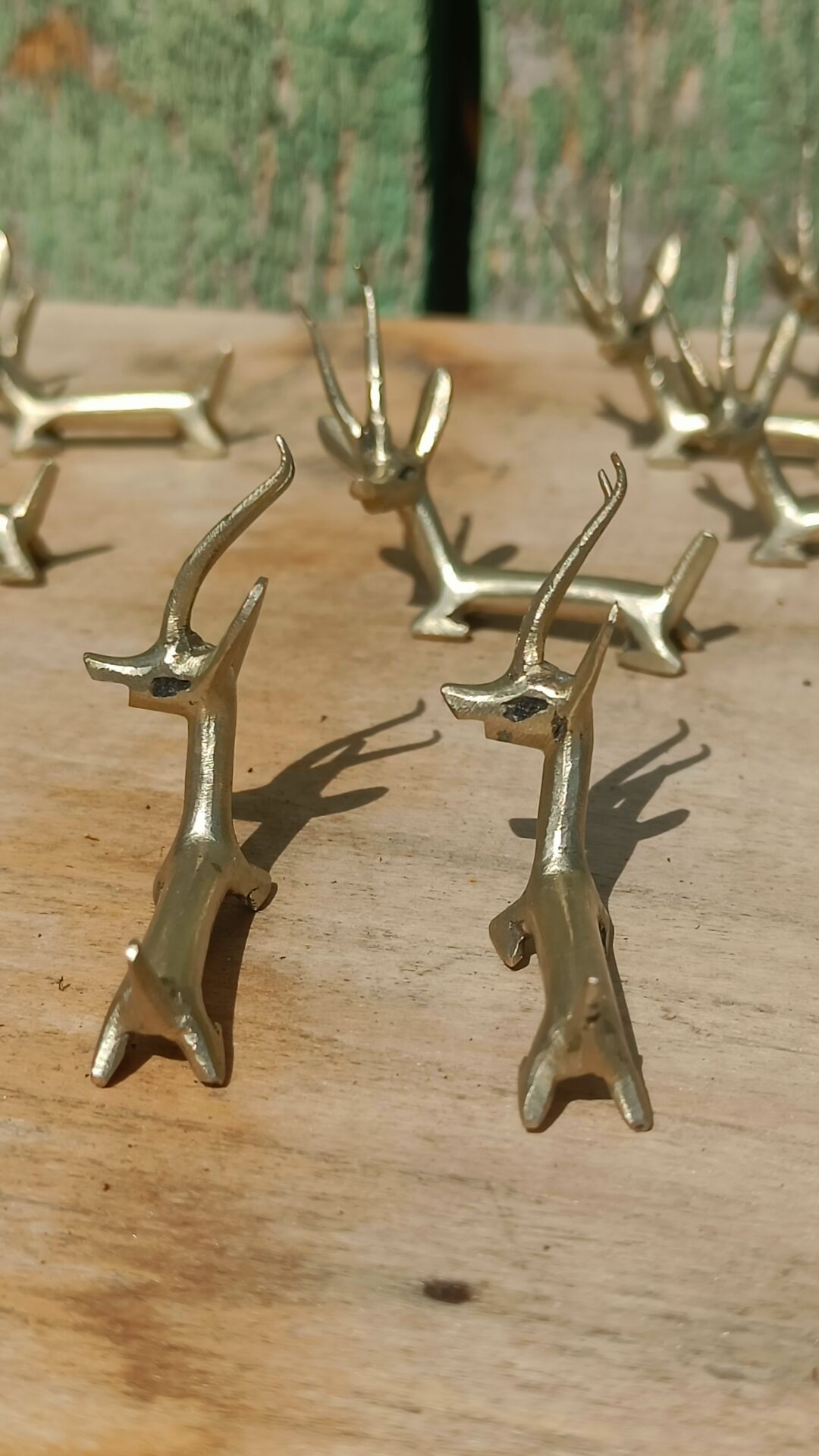 Handcrafted brass gazelle knife rests x12