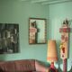 Oil on canvas signed Monique Humbert, abstract composition, wall painting, interior decoration.