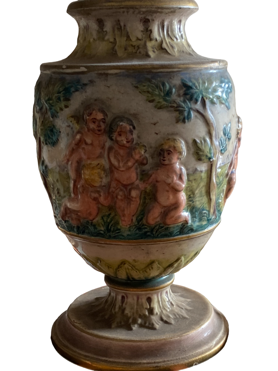 Old angels vase