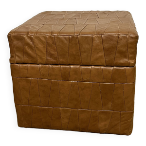 pouf vintage en cuir